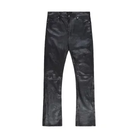 RTA Denis Mini Flare Black Drago Leather Jeans