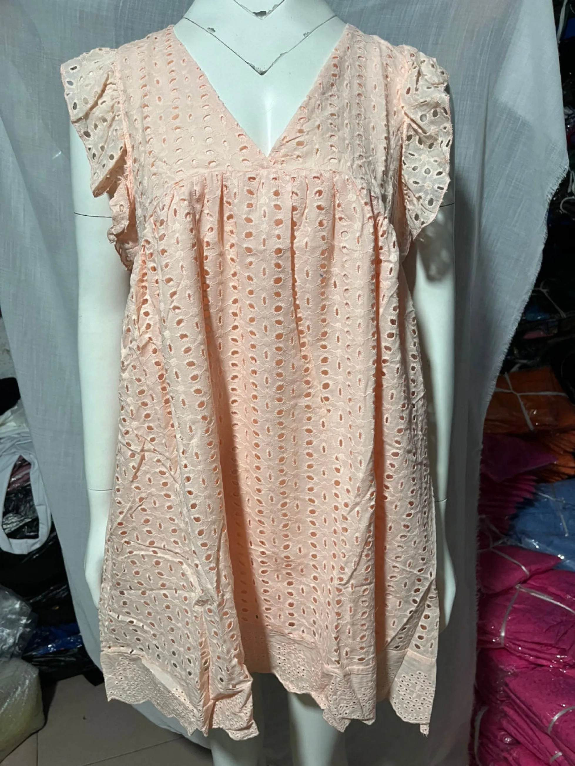 *Size L: Trendy Romper Dress - Peach