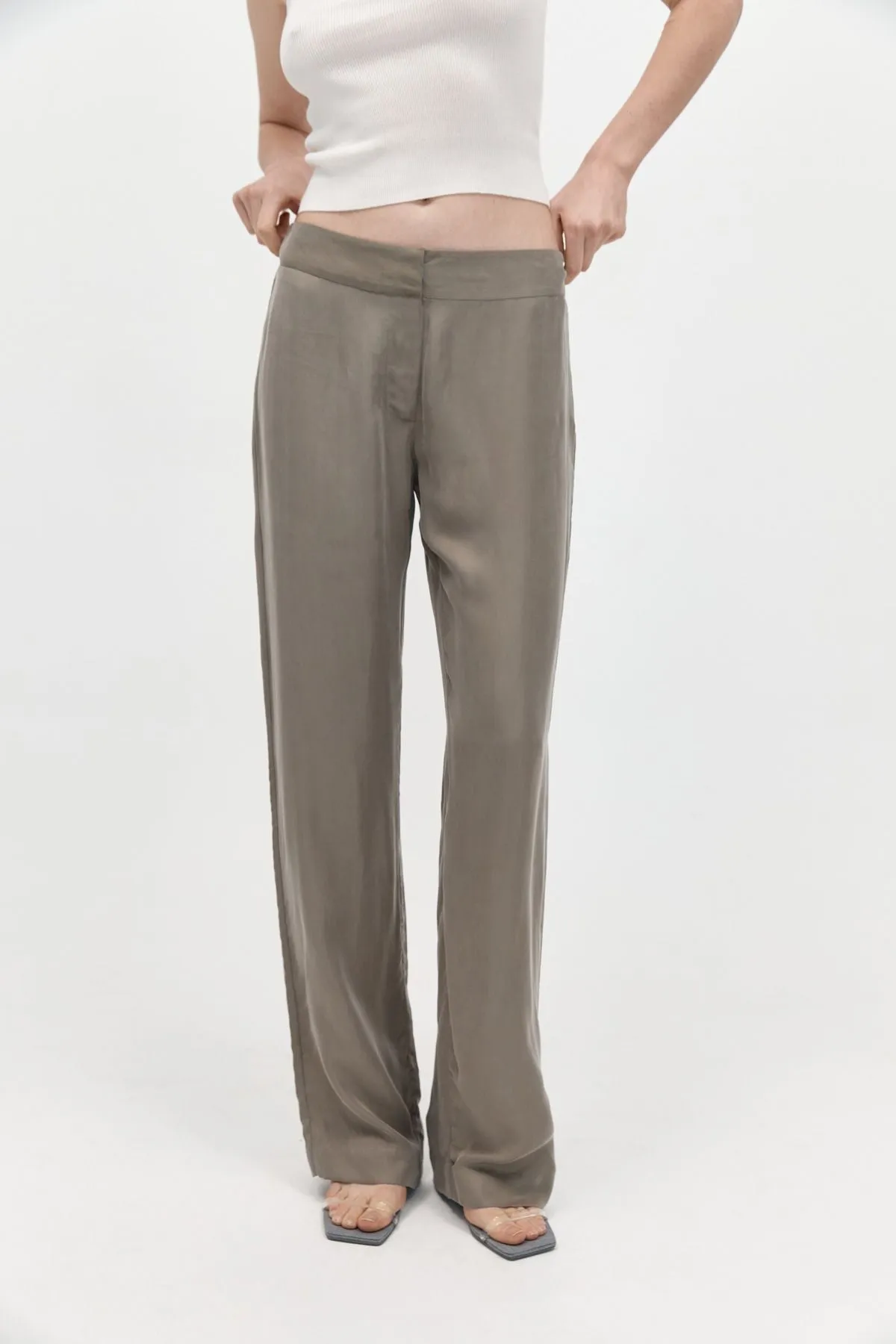 STRAIGHT LEG TROUSERS-CASTOR GREY