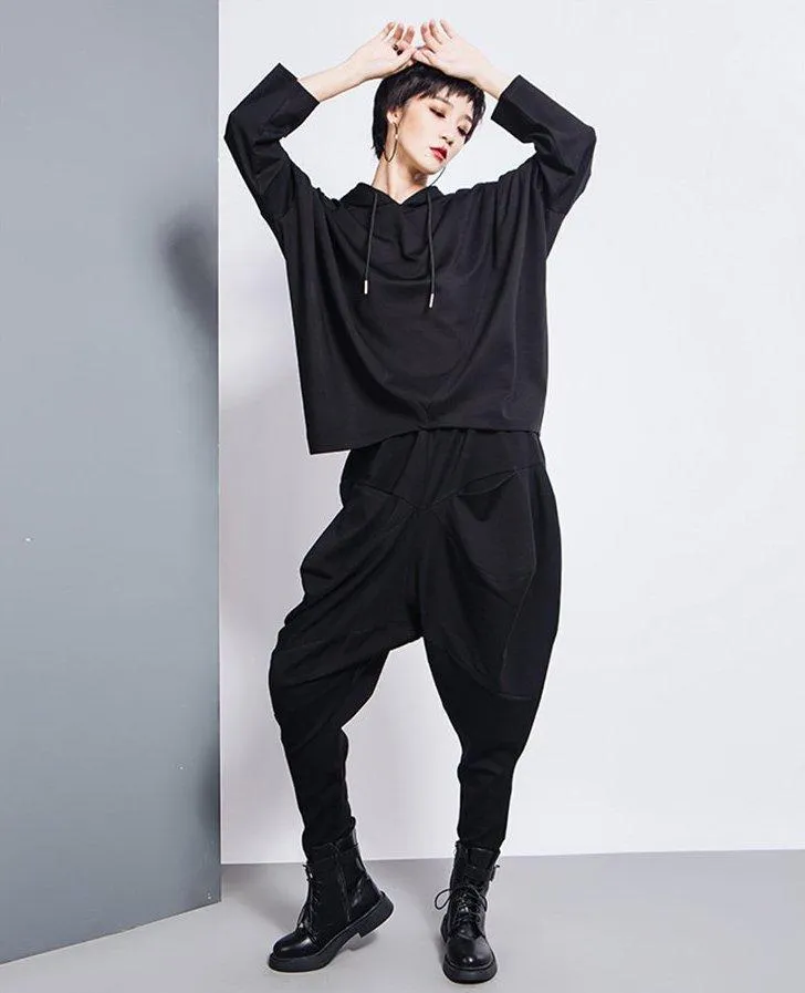 Tanaka Pocket High Waist Harem Pants - Black