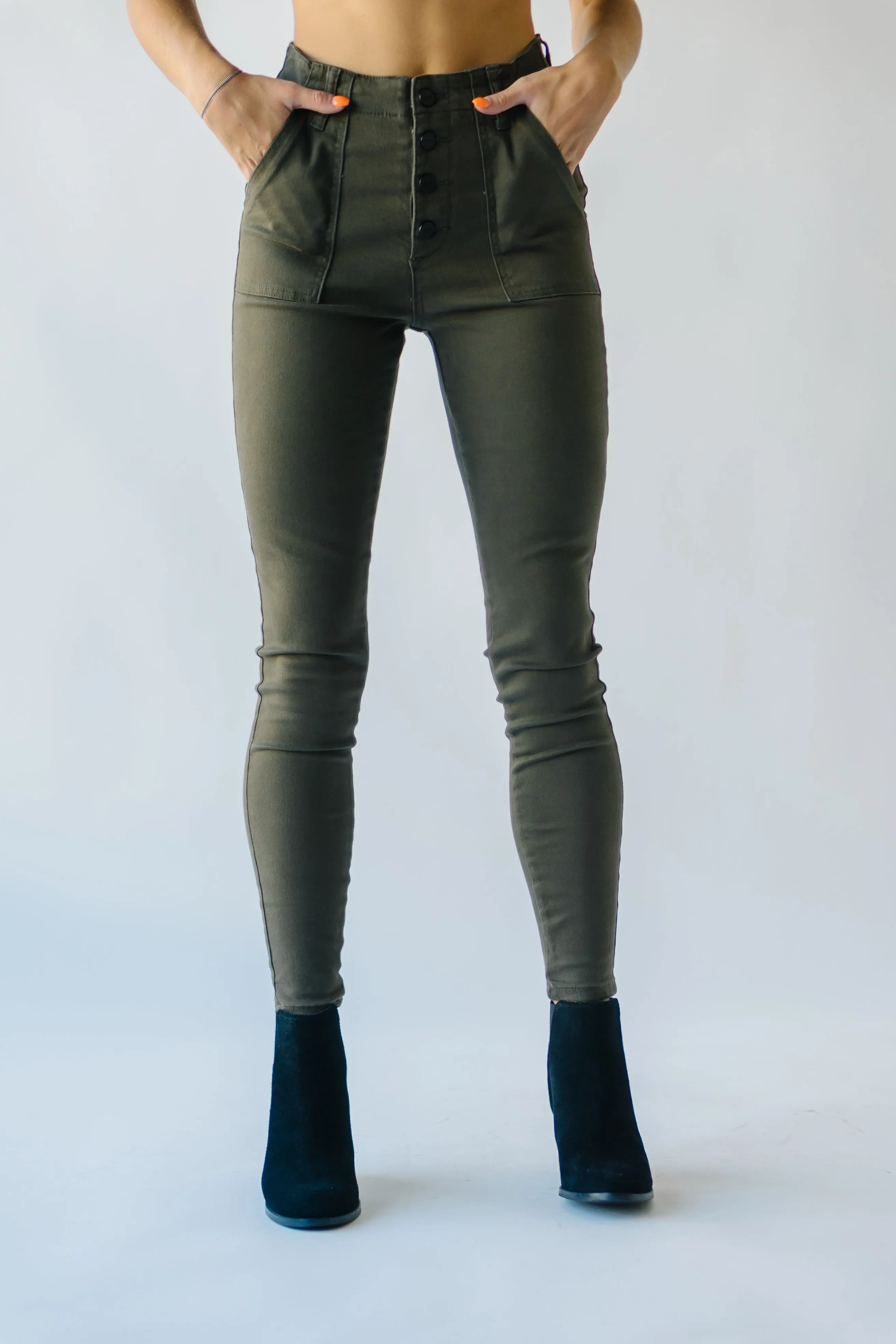 The Balto High Rise Skinny Jean in Olive