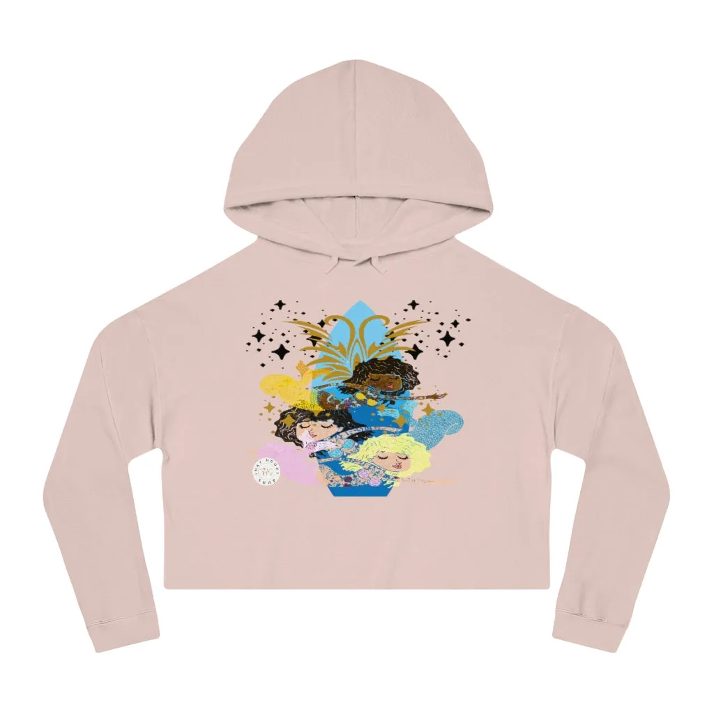 Three Mermaids Cropped Hoodie