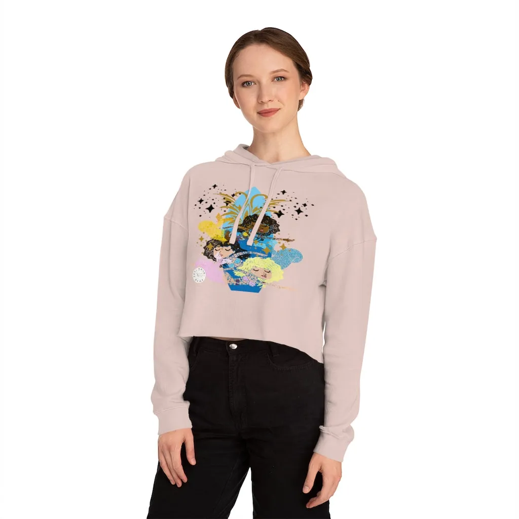 Three Mermaids Cropped Hoodie