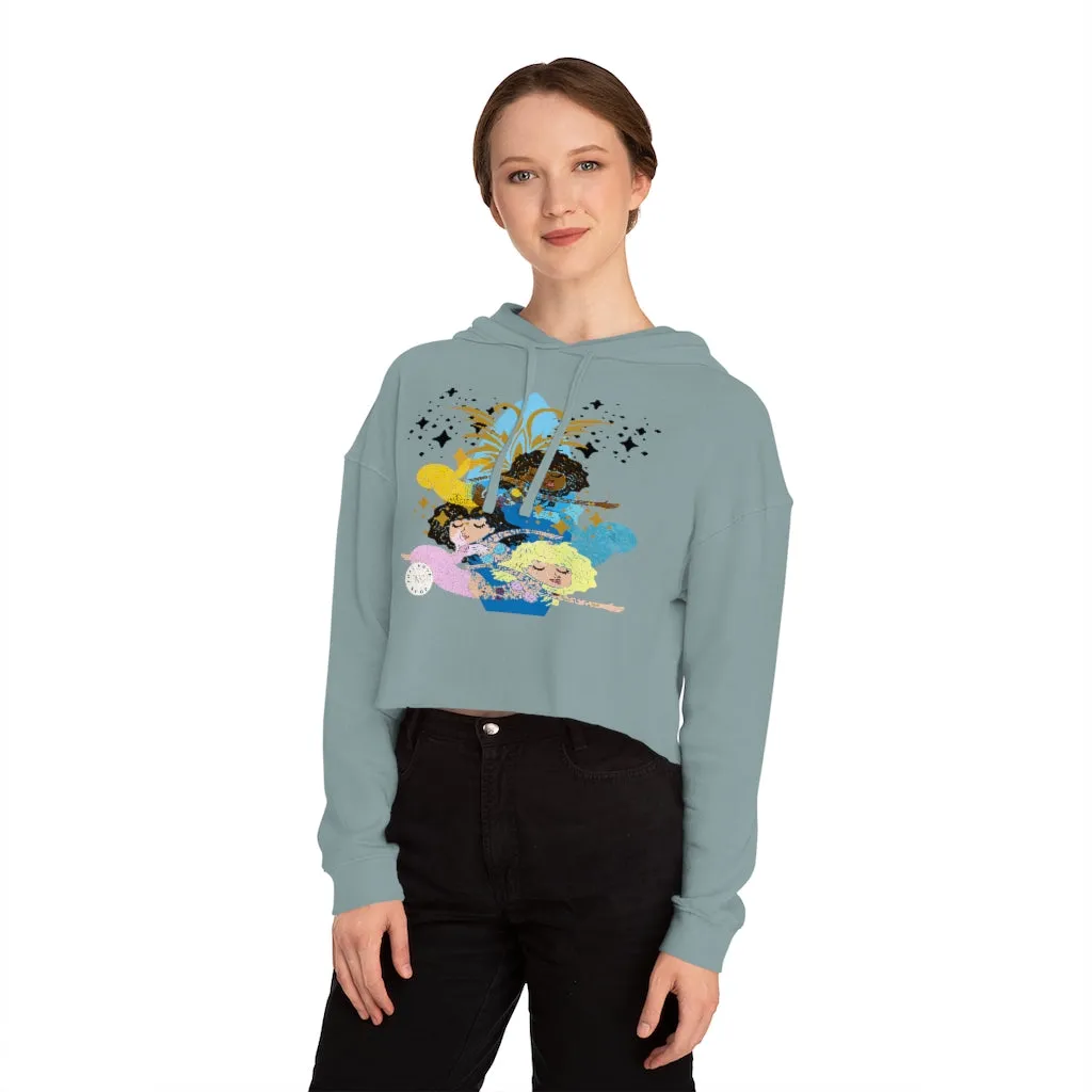 Three Mermaids Cropped Hoodie