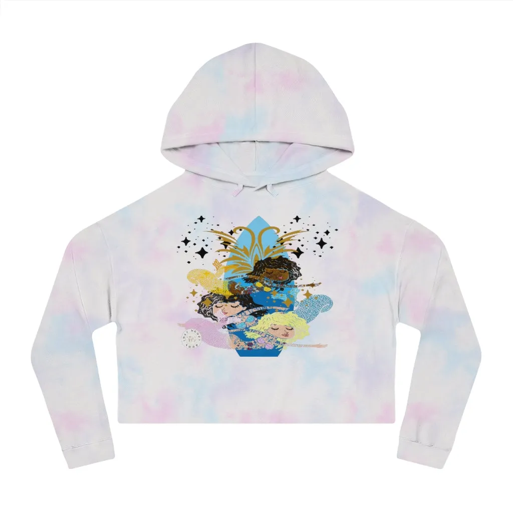 Three Mermaids Cropped Hoodie