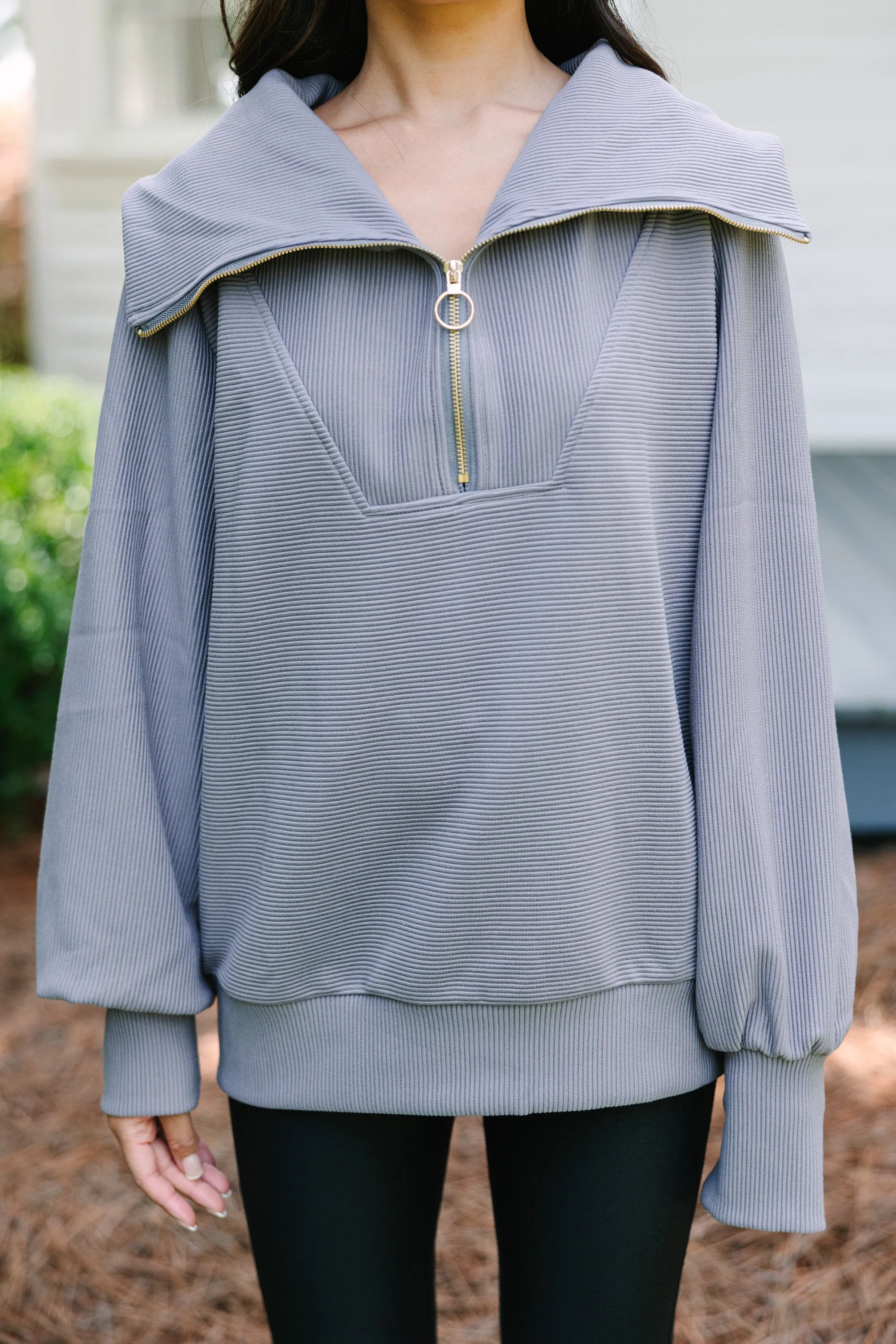 Today's The Day Charcoal Gray Quarter Zip Pullover