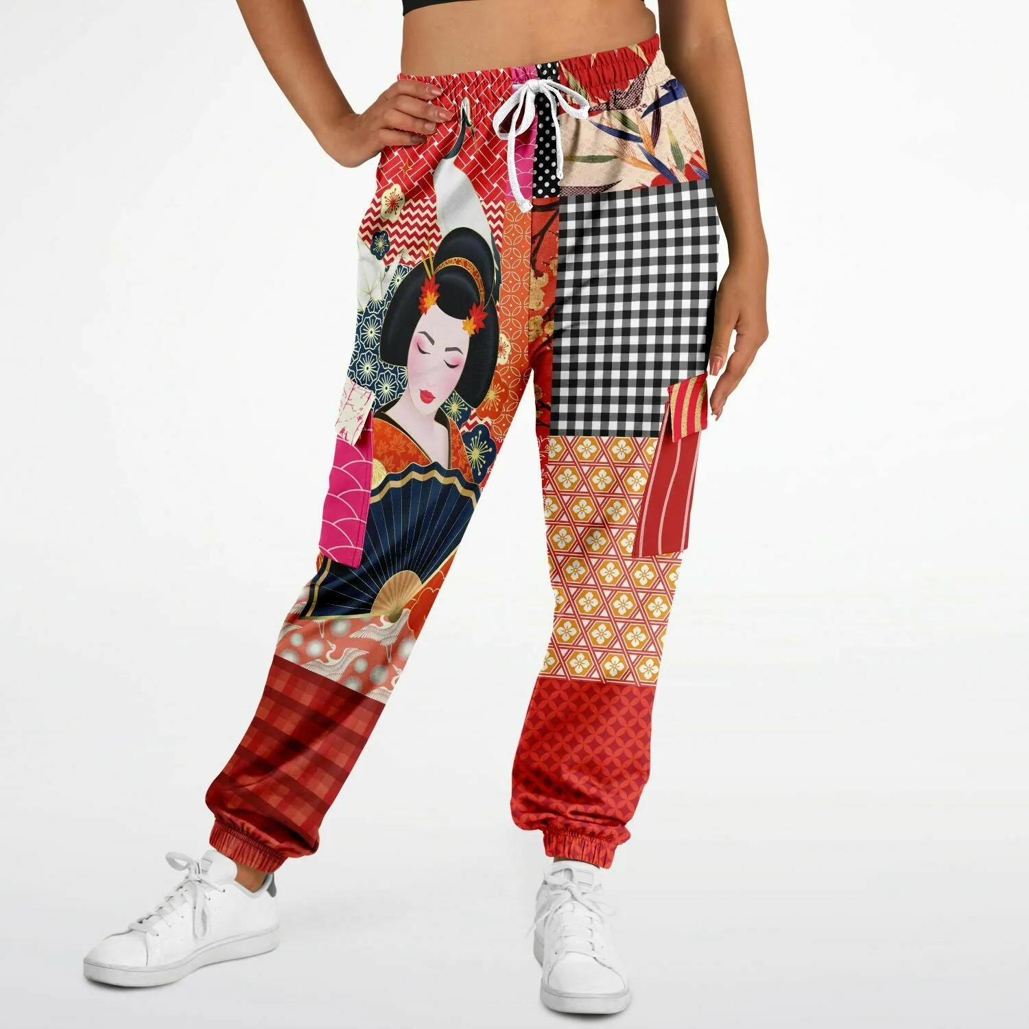 Tokyo Nights Japanese Print Unisex Eco-Poly Cargo Joggers