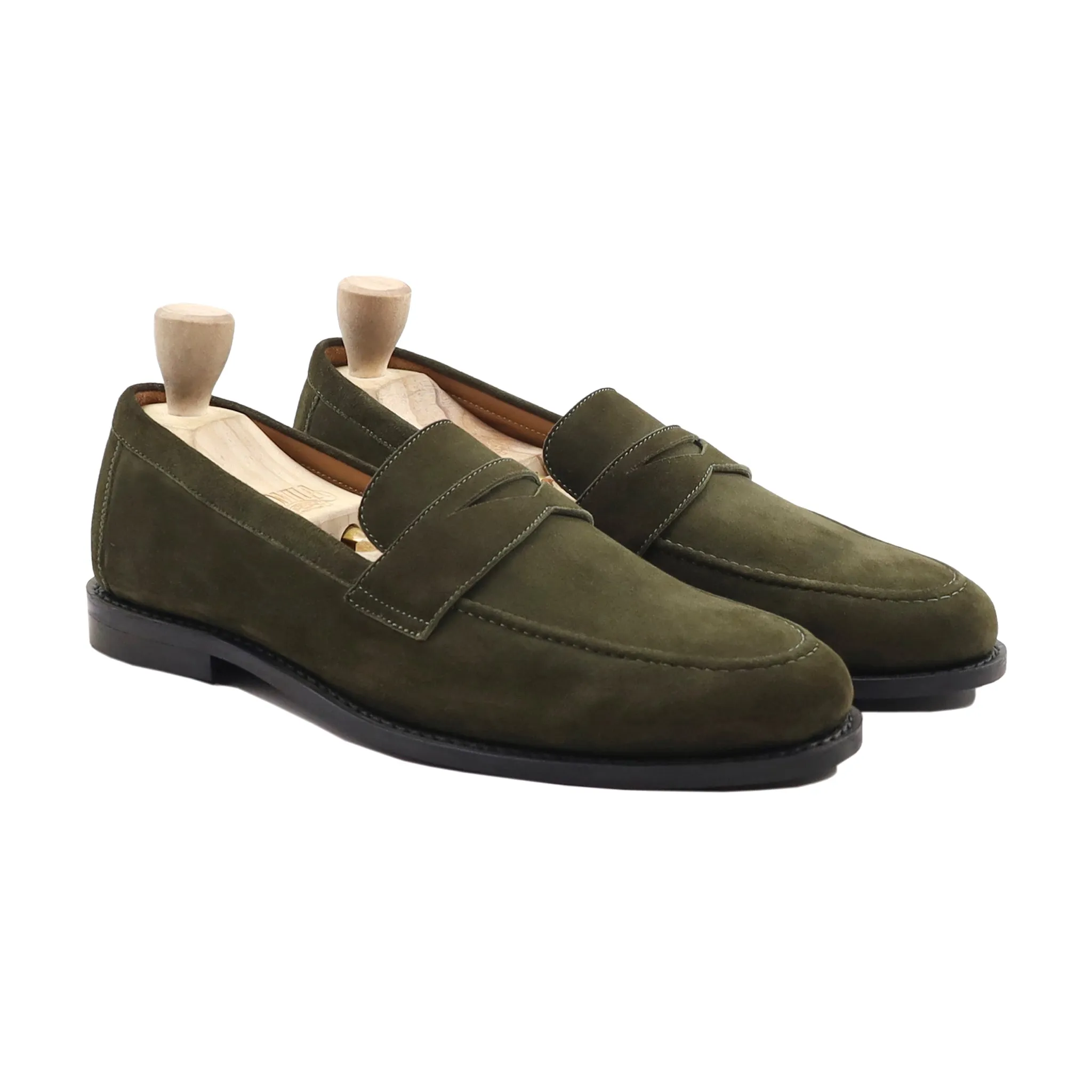 Trebnje - Men's Green Kid Suede Loafer