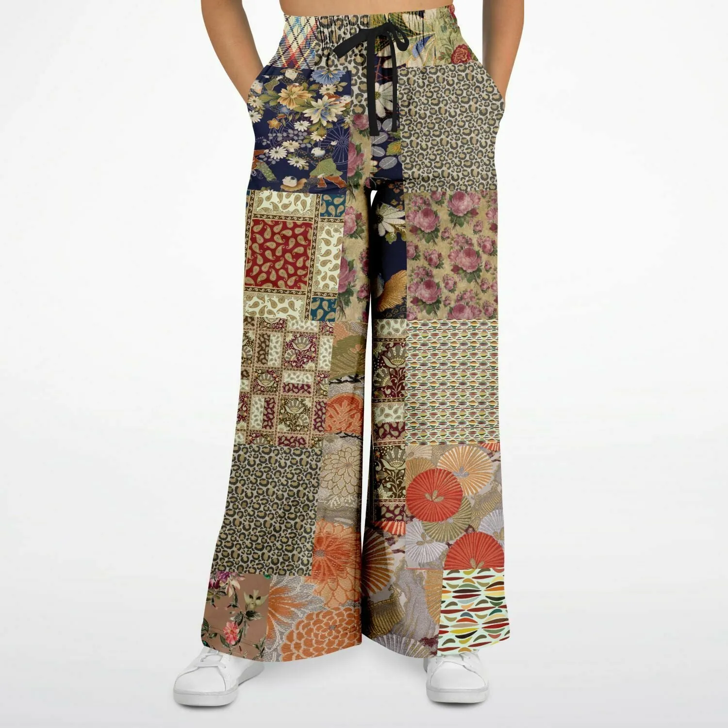 Tripoli Floral Patchwork Eco-Poly Stretchy Phat Bellbottoms