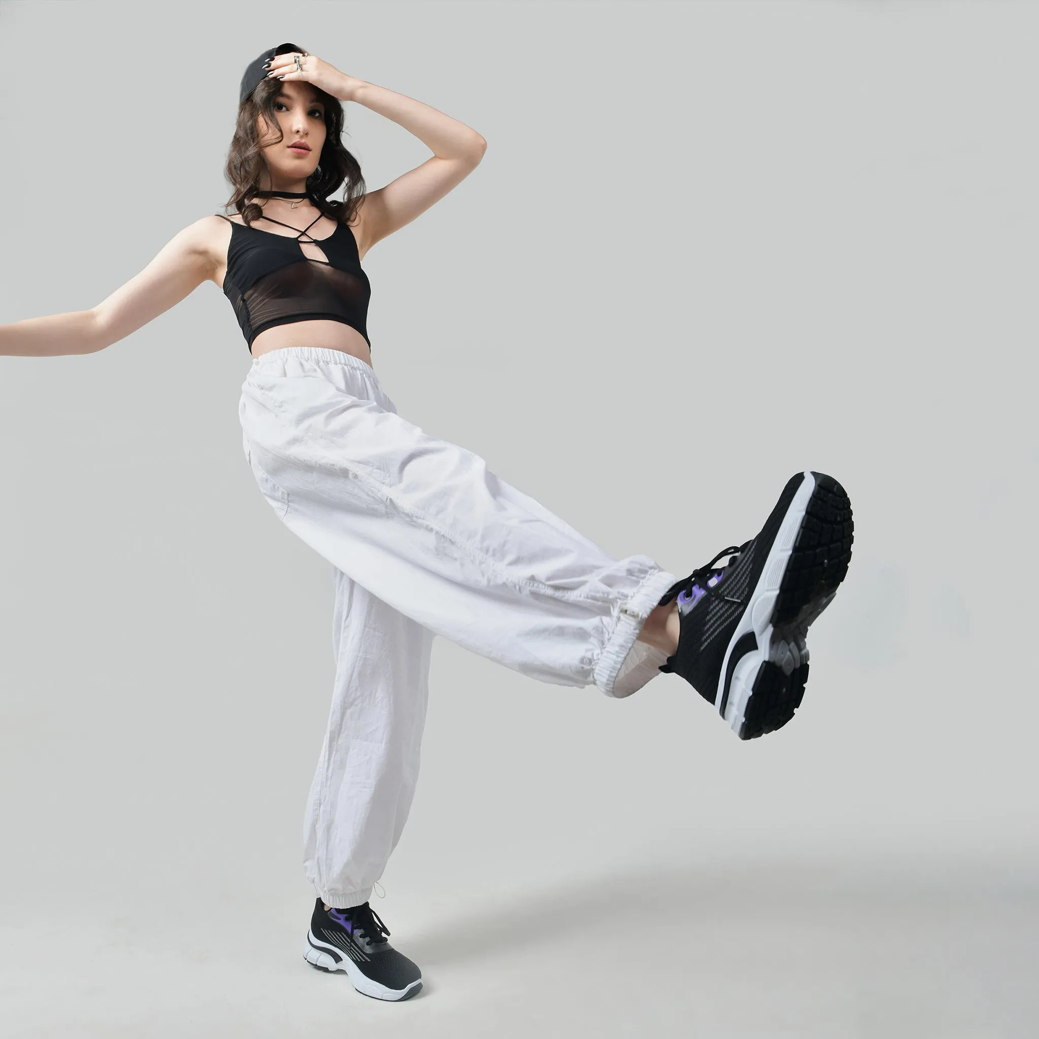 Unisex White Parachute Pants