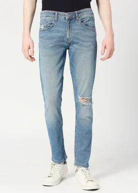 Vintage Mid Blue Cruz Skinny Fit Ripped Jeans