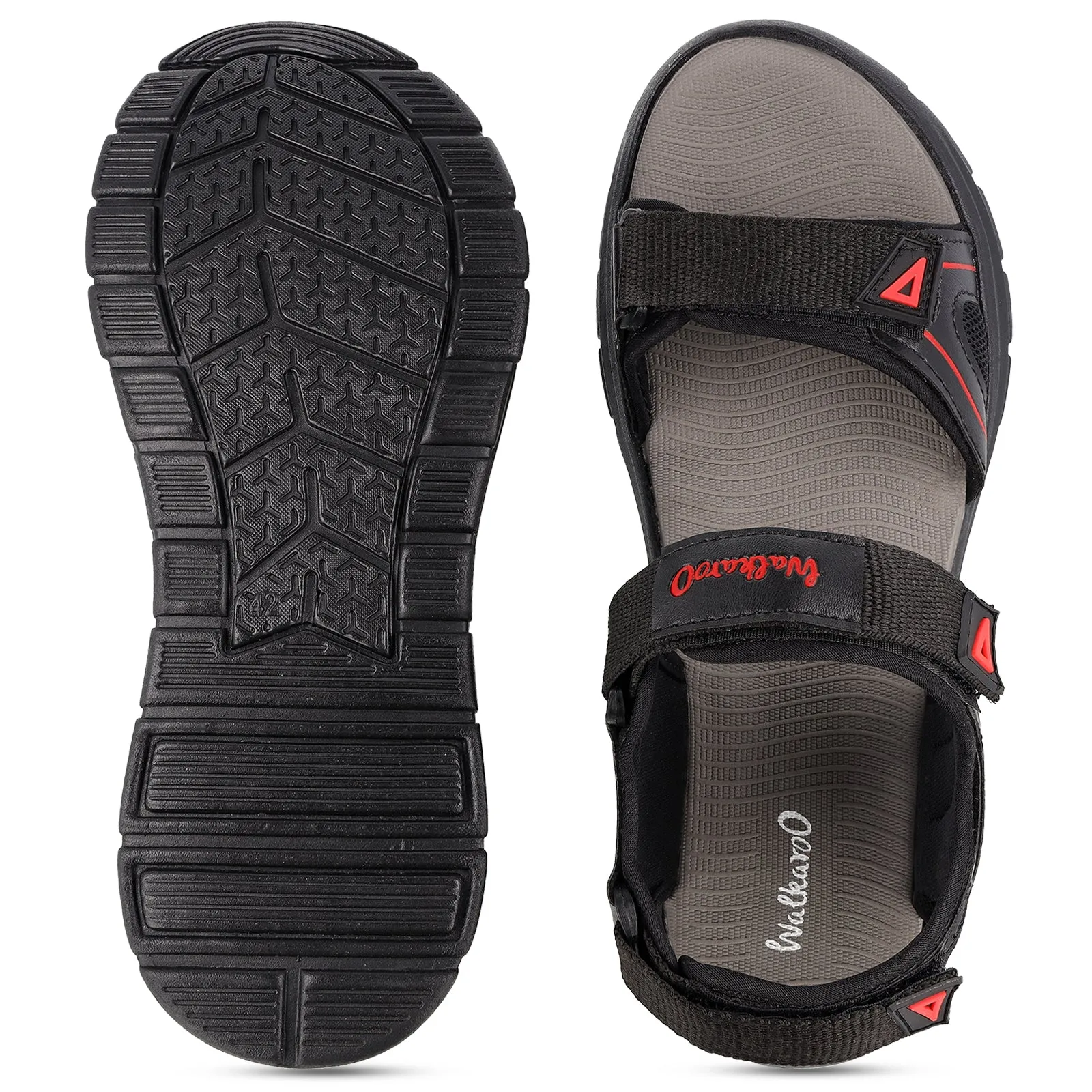 Walkaroo Men Sandals  - WC4373 Black Grey