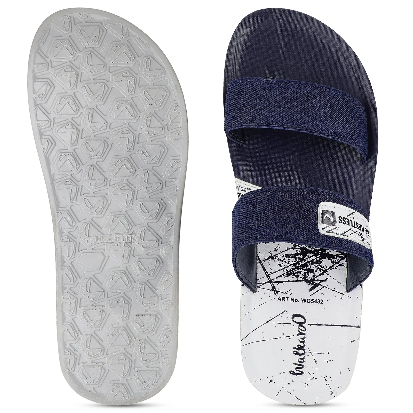 Walkaroo Men Sandals  - WG5432 Blue White