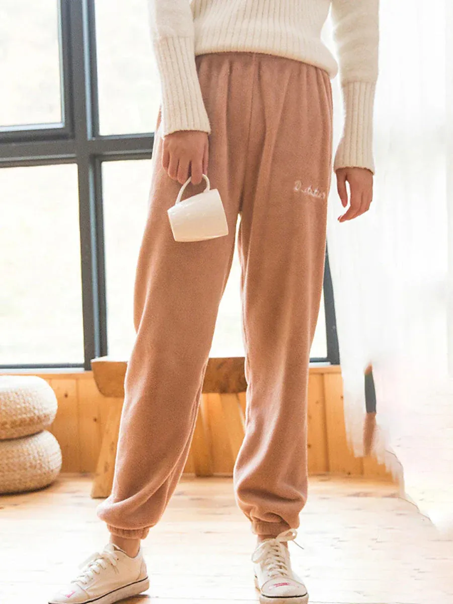 Warm and Cozy Women's Plush Fleece Lounge Pants for Autumn and Winter