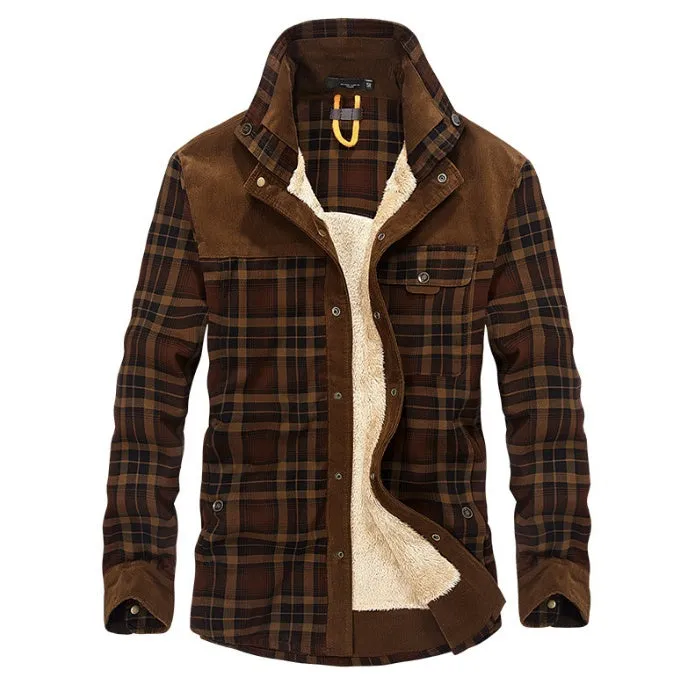 Winter Warm Fleece Jackets Pure Cotton Plaid