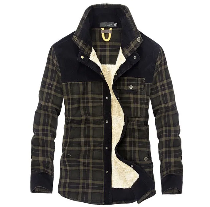 Winter Warm Fleece Jackets Pure Cotton Plaid